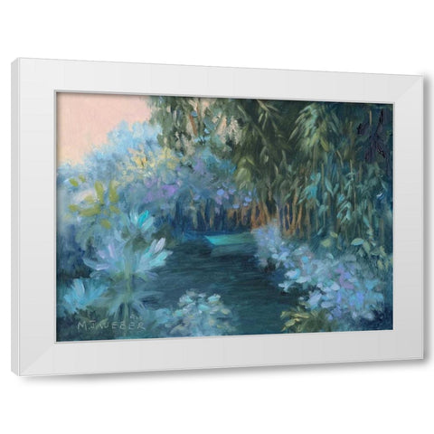 Monets Garden VII White Modern Wood Framed Art Print by Weber, Mary Jean