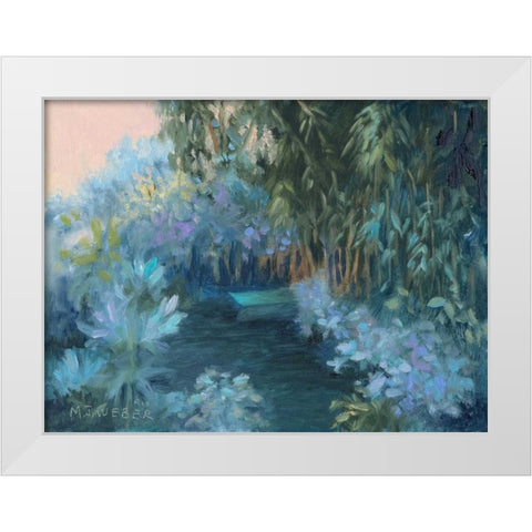 Monets Garden VII White Modern Wood Framed Art Print by Weber, Mary Jean