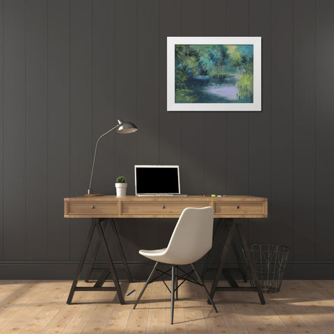 Monets Garden VIII White Modern Wood Framed Art Print by Weber, Mary Jean