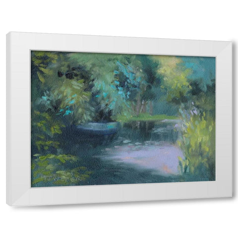 Monets Garden VIII White Modern Wood Framed Art Print by Weber, Mary Jean