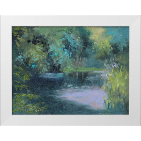 Monets Garden VIII White Modern Wood Framed Art Print by Weber, Mary Jean