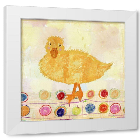 Polka Dot Duck White Modern Wood Framed Art Print by Blixt, Ingrid