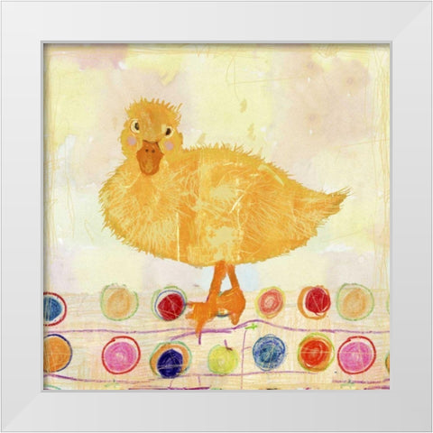 Polka Dot Duck White Modern Wood Framed Art Print by Blixt, Ingrid
