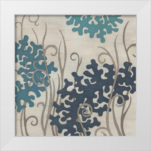 Coral Oasis I White Modern Wood Framed Art Print by Vess, June Erica