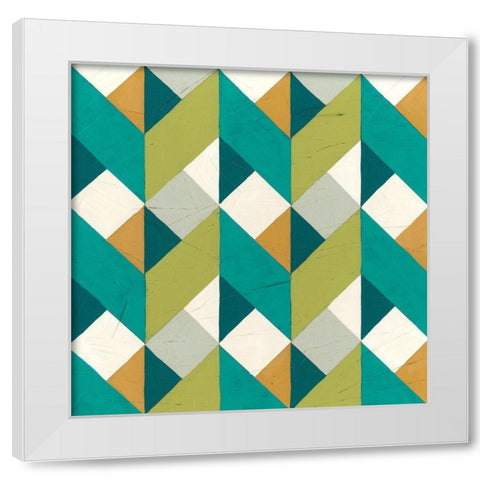 Chevron Illusion II White Modern Wood Framed Art Print by Vess, June Erica