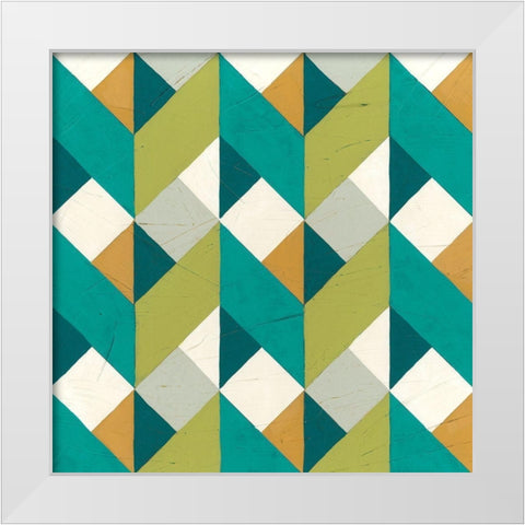 Chevron Illusion II White Modern Wood Framed Art Print by Vess, June Erica