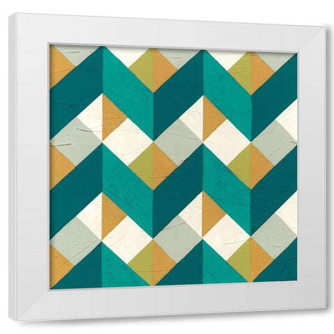 Chevron Illusion III White Modern Wood Framed Art Print by Vess, June Erica