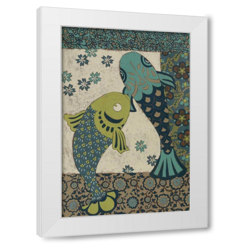 Koi Ornament II White Modern Wood Framed Art Print by Chariklia Zarris