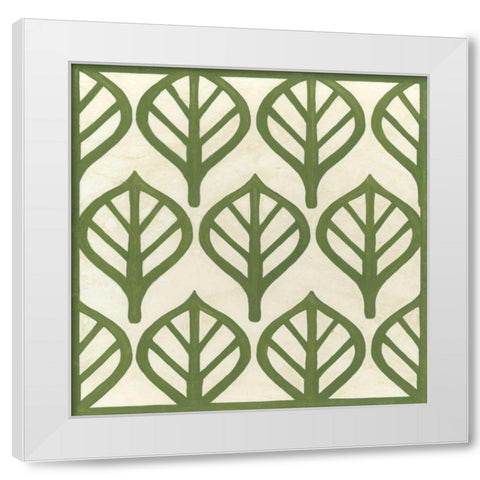 Cottage Leaves II White Modern Wood Framed Art Print by Vess, June Erica