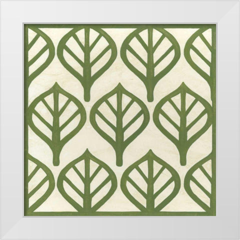 Cottage Leaves II White Modern Wood Framed Art Print by Vess, June Erica
