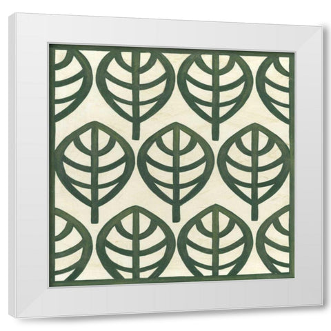 Cottage Leaves III White Modern Wood Framed Art Print by Vess, June Erica