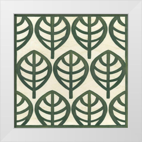 Cottage Leaves III White Modern Wood Framed Art Print by Vess, June Erica