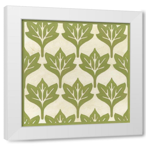 Cottage Leaves IV White Modern Wood Framed Art Print by Vess, June Erica