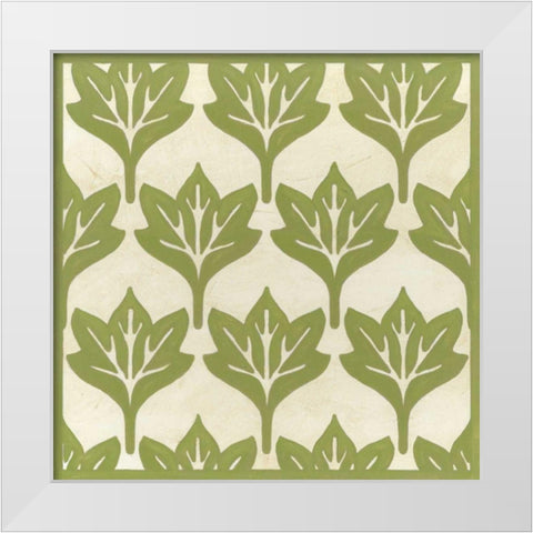 Cottage Leaves IV White Modern Wood Framed Art Print by Vess, June Erica
