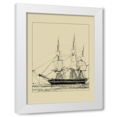 Ships and Sails V White Modern Wood Framed Art Print by Vision Studio
