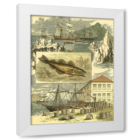 Fishermans Vignette II White Modern Wood Framed Art Print by Vision Studio