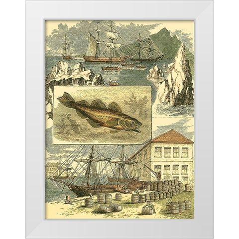 Fishermans Vignette II White Modern Wood Framed Art Print by Vision Studio