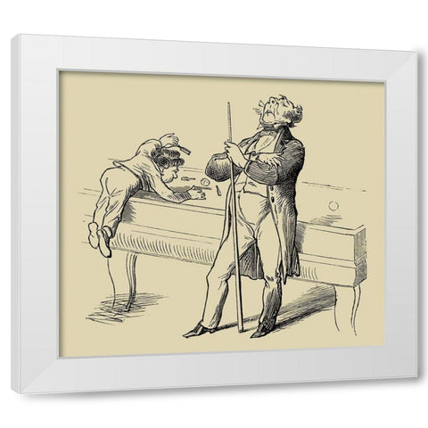 Pool Hall Antics VI White Modern Wood Framed Art Print by Unknown