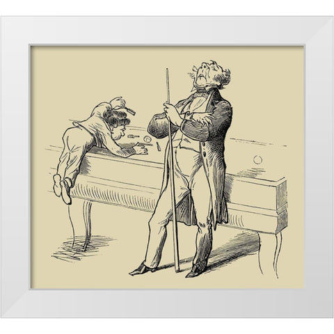 Pool Hall Antics VI White Modern Wood Framed Art Print by Unknown