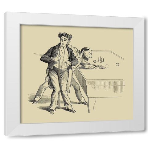 Pool Hall Antics X White Modern Wood Framed Art Print by Unknown