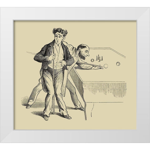 Pool Hall Antics X White Modern Wood Framed Art Print by Unknown