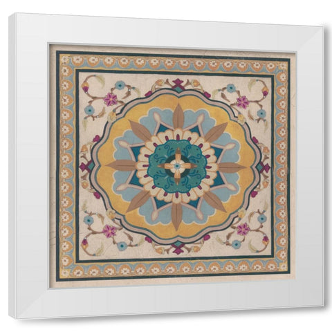 Floral Bazaar Tile II White Modern Wood Framed Art Print by Vess, June Erica
