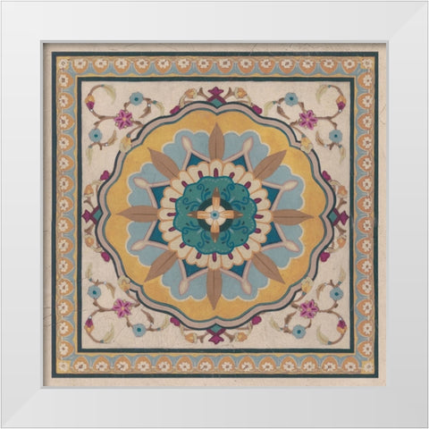 Floral Bazaar Tile II White Modern Wood Framed Art Print by Vess, June Erica