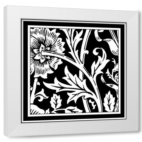 Printed Graphic Floral Motif IV White Modern Wood Framed Art Print by Vision Studio