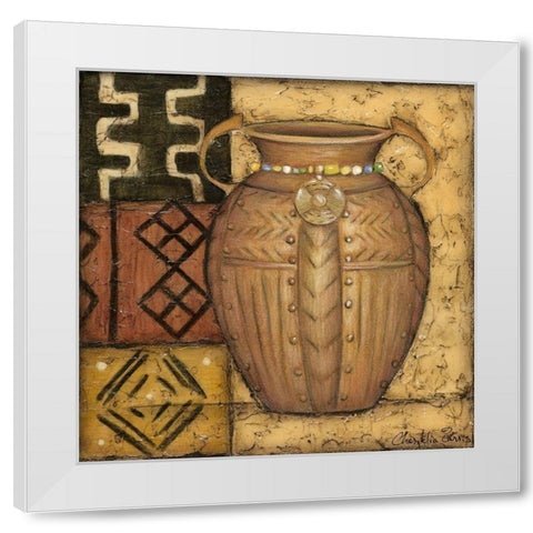 African Earthenware I White Modern Wood Framed Art Print by Zarris, Chariklia