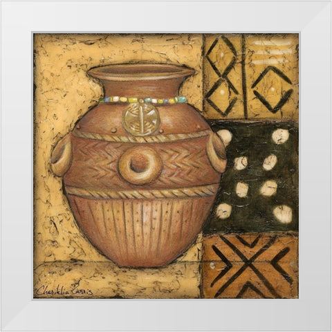 African Earthenware II White Modern Wood Framed Art Print by Zarris, Chariklia