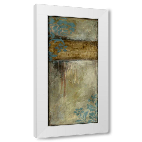 Teal Patina I White Modern Wood Framed Art Print by Goldberger, Jennifer