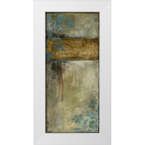Teal Patina I White Modern Wood Framed Art Print by Goldberger, Jennifer
