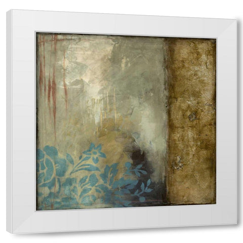 Teal Patina III White Modern Wood Framed Art Print by Goldberger, Jennifer