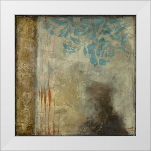 Teal Patina IV White Modern Wood Framed Art Print by Goldberger, Jennifer