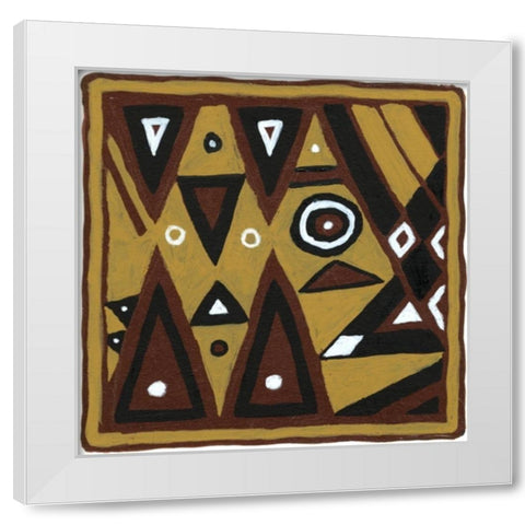 Tribal Rhythms II White Modern Wood Framed Art Print by Roper, Virginia A.