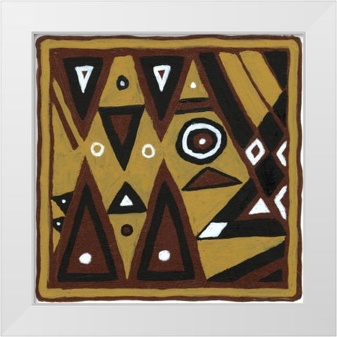 Tribal Rhythms II White Modern Wood Framed Art Print by Roper, Virginia A.