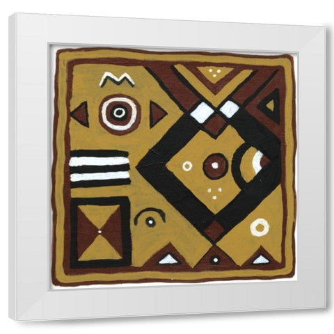 Tribal Rhythms III White Modern Wood Framed Art Print by Roper, Virginia A.
