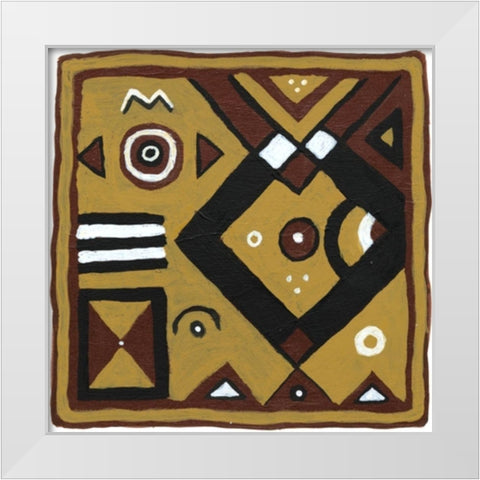 Tribal Rhythms III White Modern Wood Framed Art Print by Roper, Virginia A.