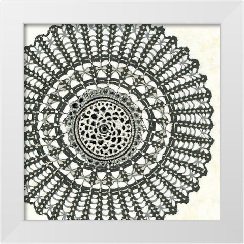 Mini Abstract Rosette II White Modern Wood Framed Art Print by Zarris, Chariklia