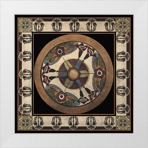 Arts and Crafts Motif IV White Modern Wood Framed Art Print by Vision Studio