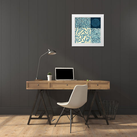 Natures Montage III White Modern Wood Framed Art Print by Slocum, Nancy