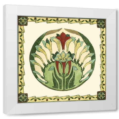 Arts and Crafts Plate III White Modern Wood Framed Art Print by Vision Studio