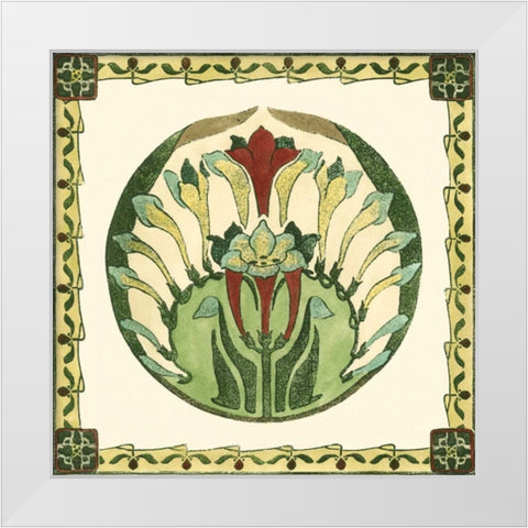 Arts and Crafts Plate III White Modern Wood Framed Art Print by Vision Studio