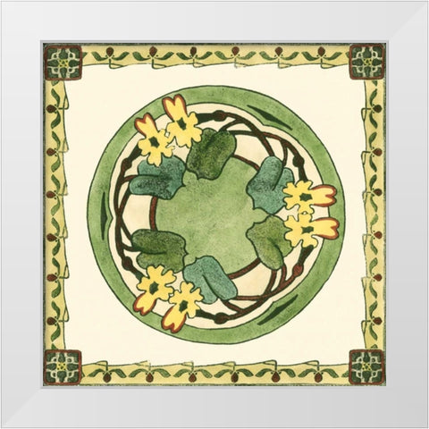 Arts and Crafts Plate V White Modern Wood Framed Art Print by Vision Studio