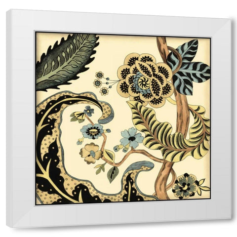 Small Jacobean Tile I White Modern Wood Framed Art Print by Zarris, Chariklia