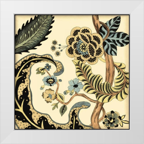 Small Jacobean Tile I White Modern Wood Framed Art Print by Zarris, Chariklia