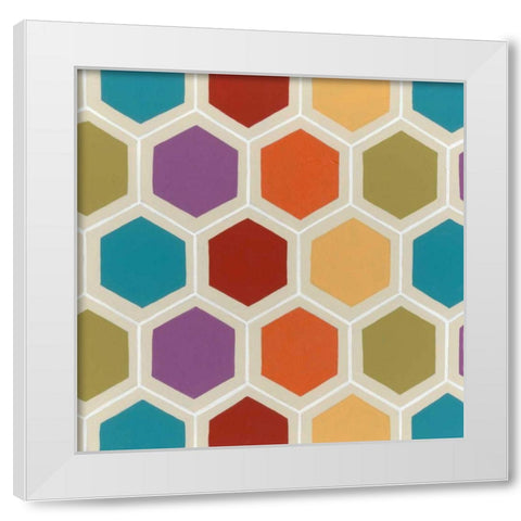 Retro Pattern I White Modern Wood Framed Art Print by Vess, June Erica