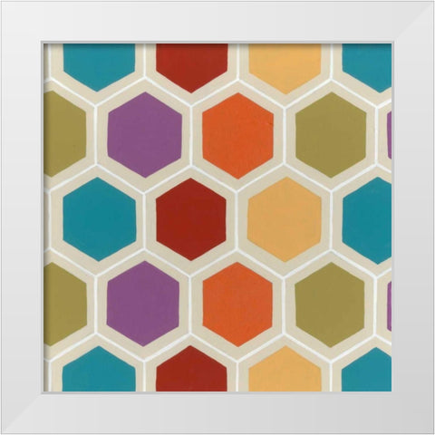 Retro Pattern I White Modern Wood Framed Art Print by Vess, June Erica