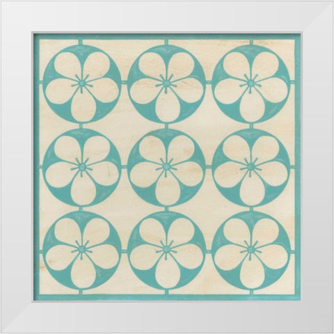 Floral Trellis III White Modern Wood Framed Art Print by Vess, June Erica
