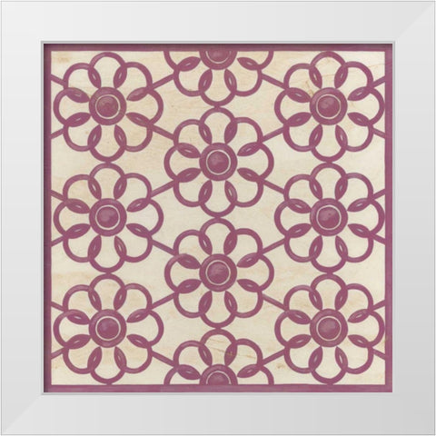 Floral Trellis IV White Modern Wood Framed Art Print by Vess, June Erica